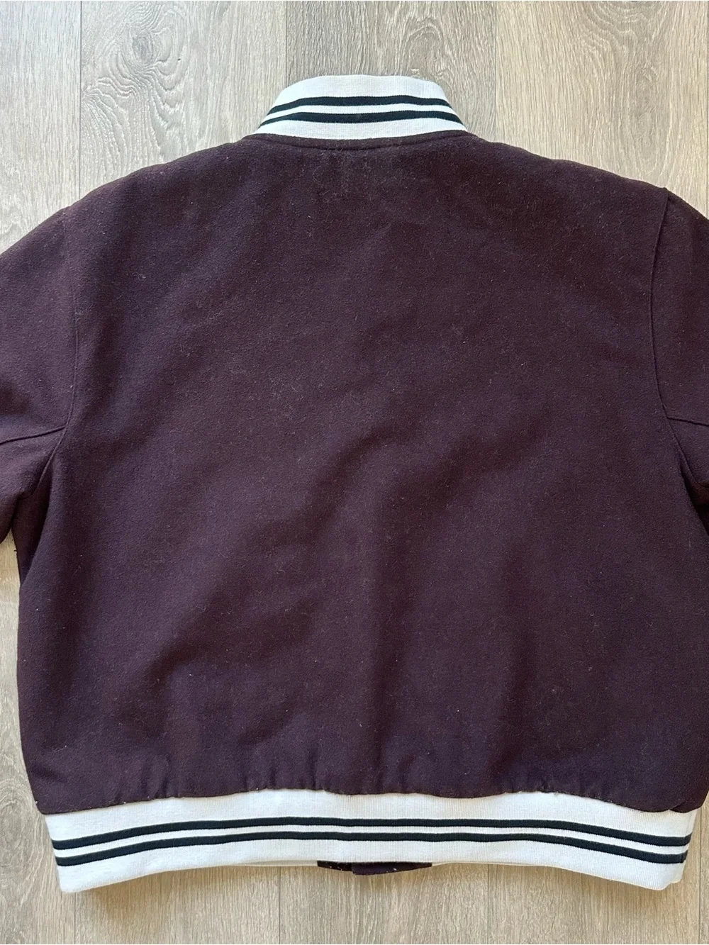 Vintage Nike Men’s Maroon/Brown Wool Varsity Bomber Jacket Size L-XXL - Picture 2 of 8